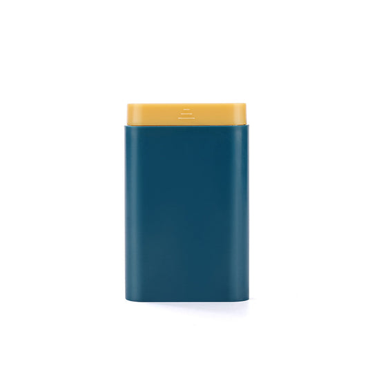 Blue with contrasting yellow colour tray travel medication case