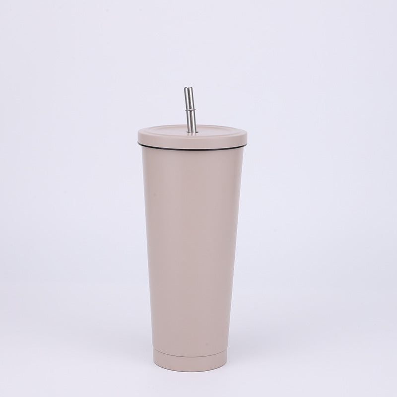 Stainless Steel Insulated Tumbler in khaki, size of 750ml with Straw.