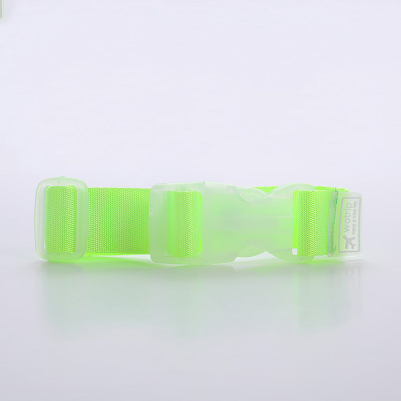 This is a Neon Green travel strap. The little strap can be put through the handle of a suitcase carry on, park bag or stroller. Perfect for holding minnie ears and caps. The straps come in many bright colours.