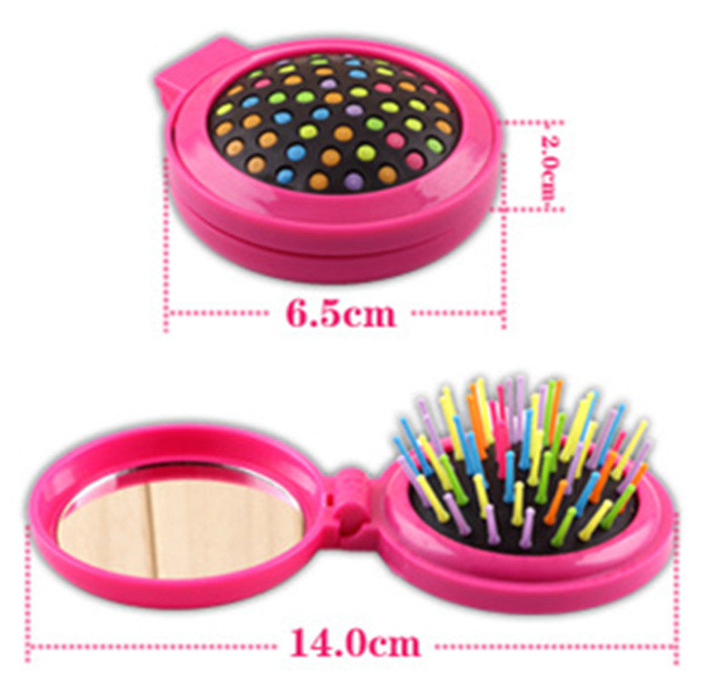 Foldable Travel Hairbrush – Compact & Colorful for Long Haul Flights And Theme Park Days