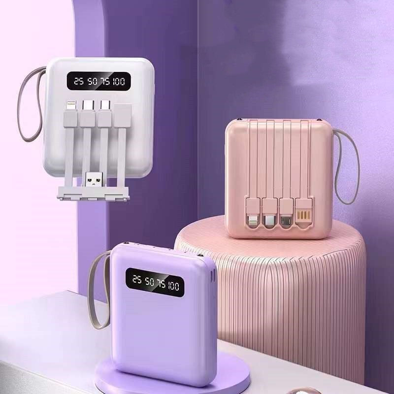 This picture shows both the purple and pink multi device power bank charger and the white one is also in the picture.