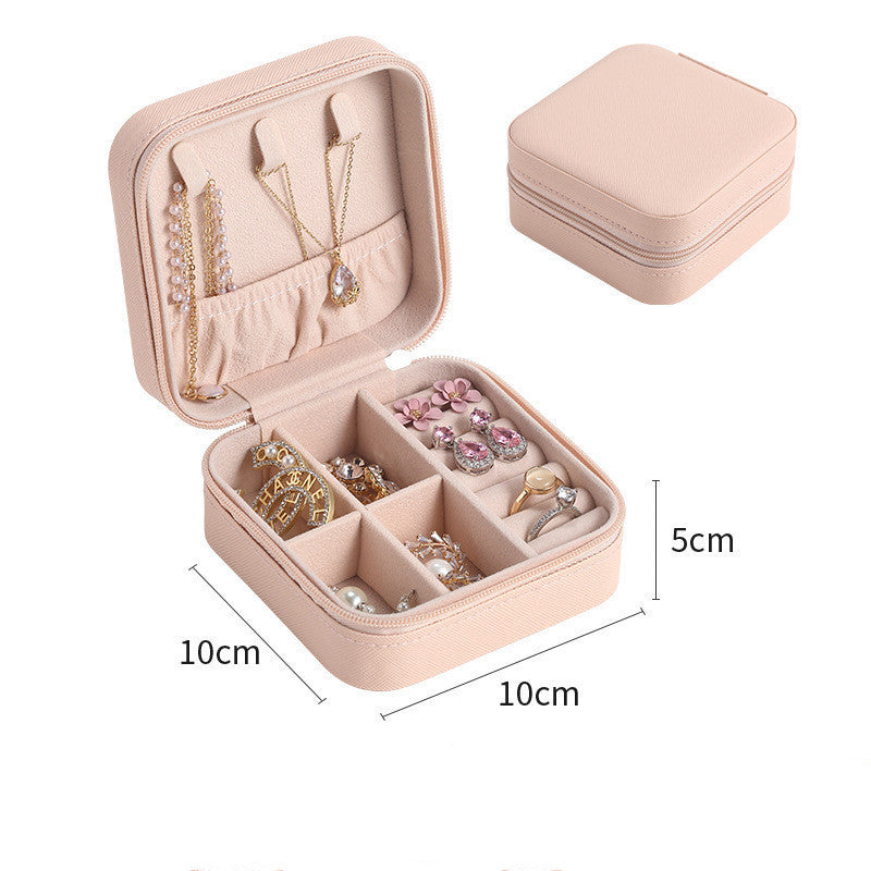 Portable Travel Jewelry Box – PU Leather Case for Necklaces, Rings & Accessories