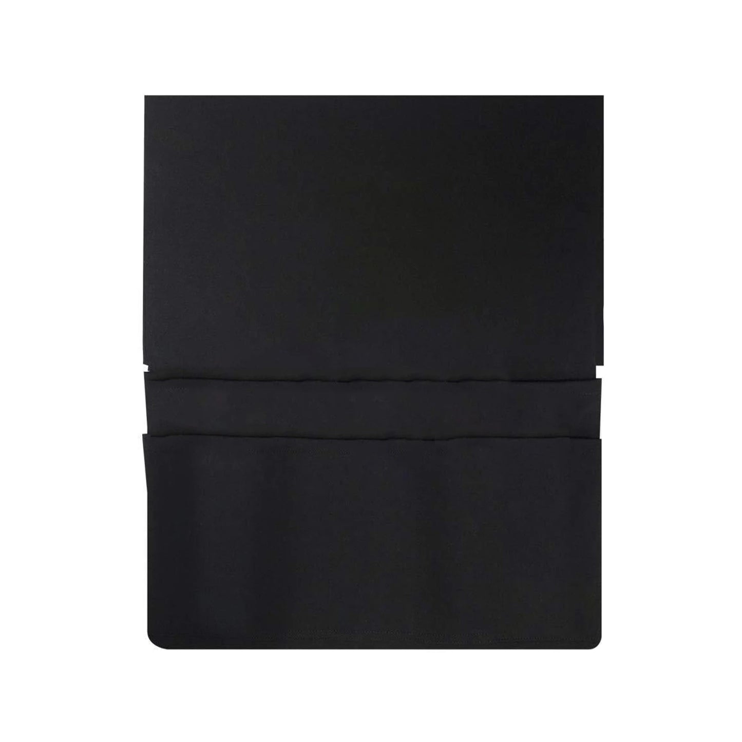 Black airplane pockets table cover on a white background