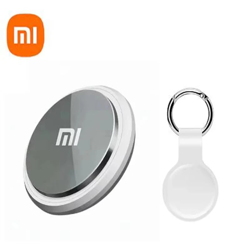 Xiaomi device and keychain in white, on a white background with Xiaomi logo.