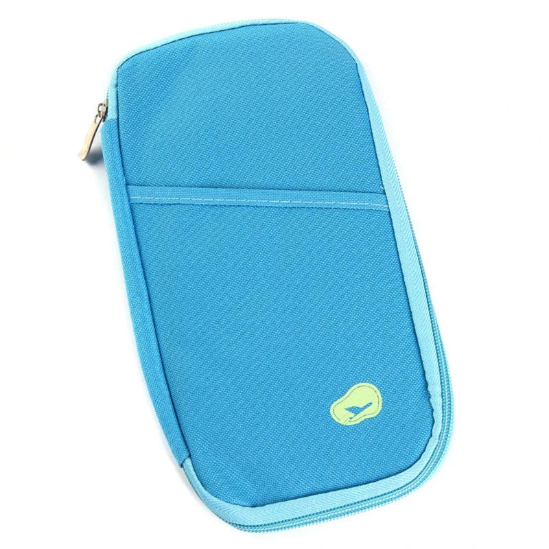 blue travel wallet