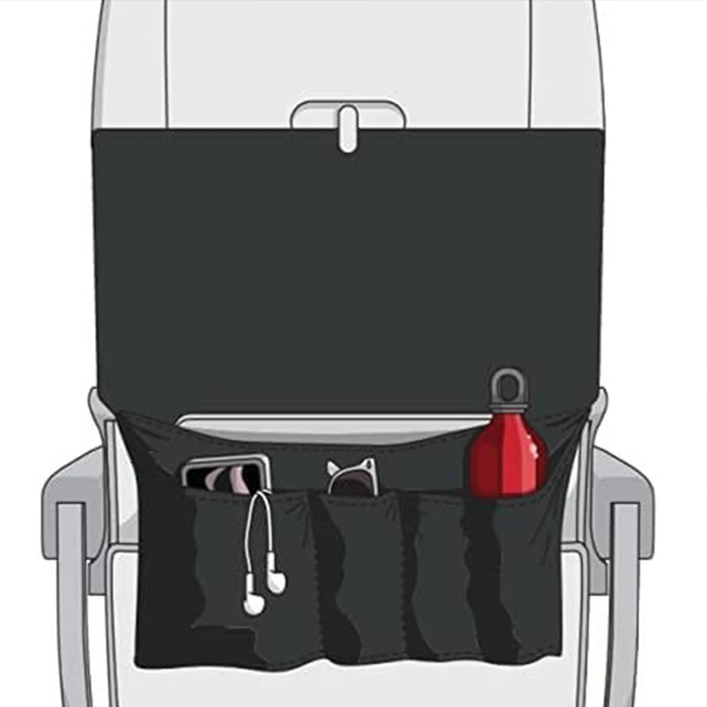 Black seat organizer with compartments on a white background