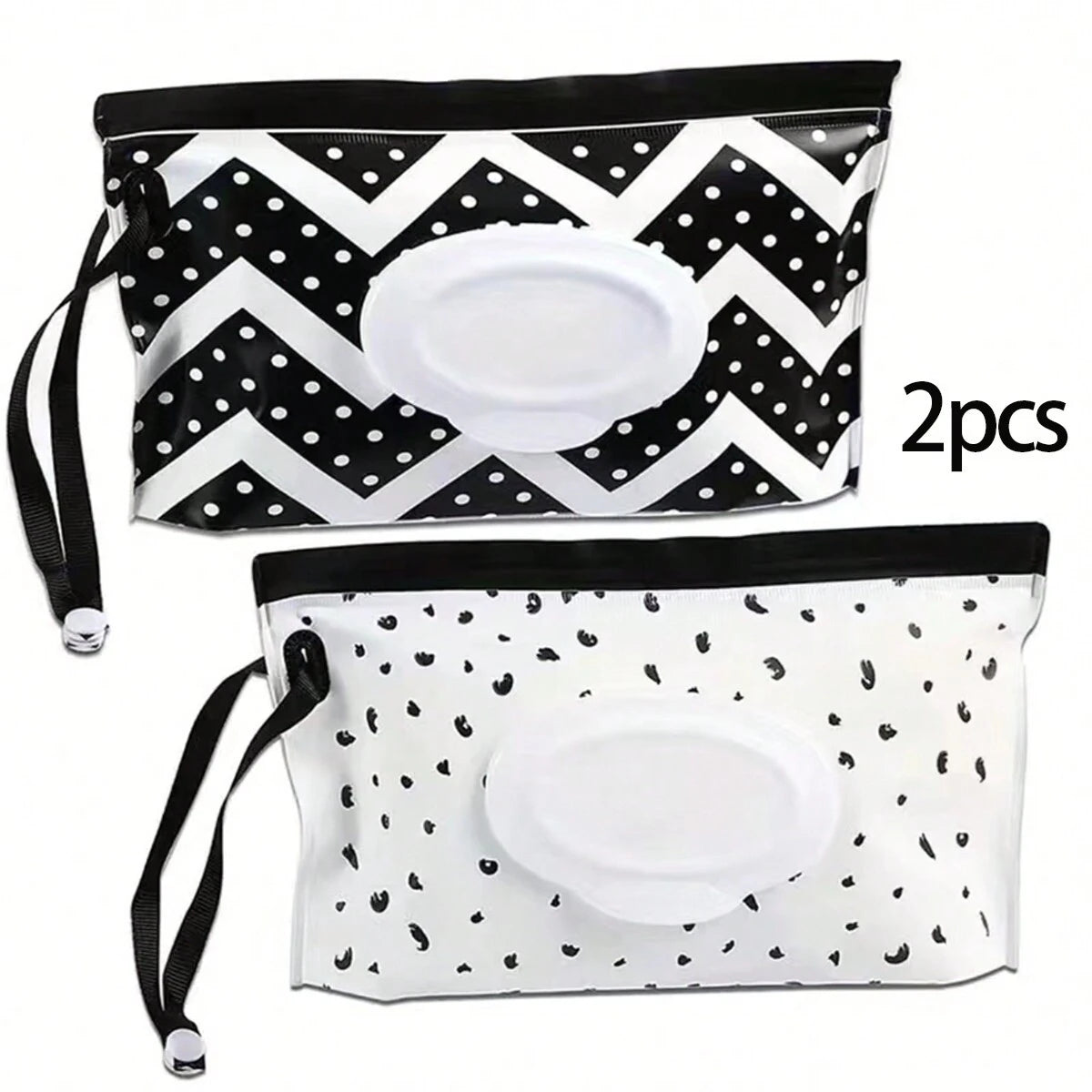 2 pc black & White tissue holders