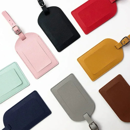 PU Leather Luggage Tag Women Men Flight Holiday Travel Accessories Suitcase Tags