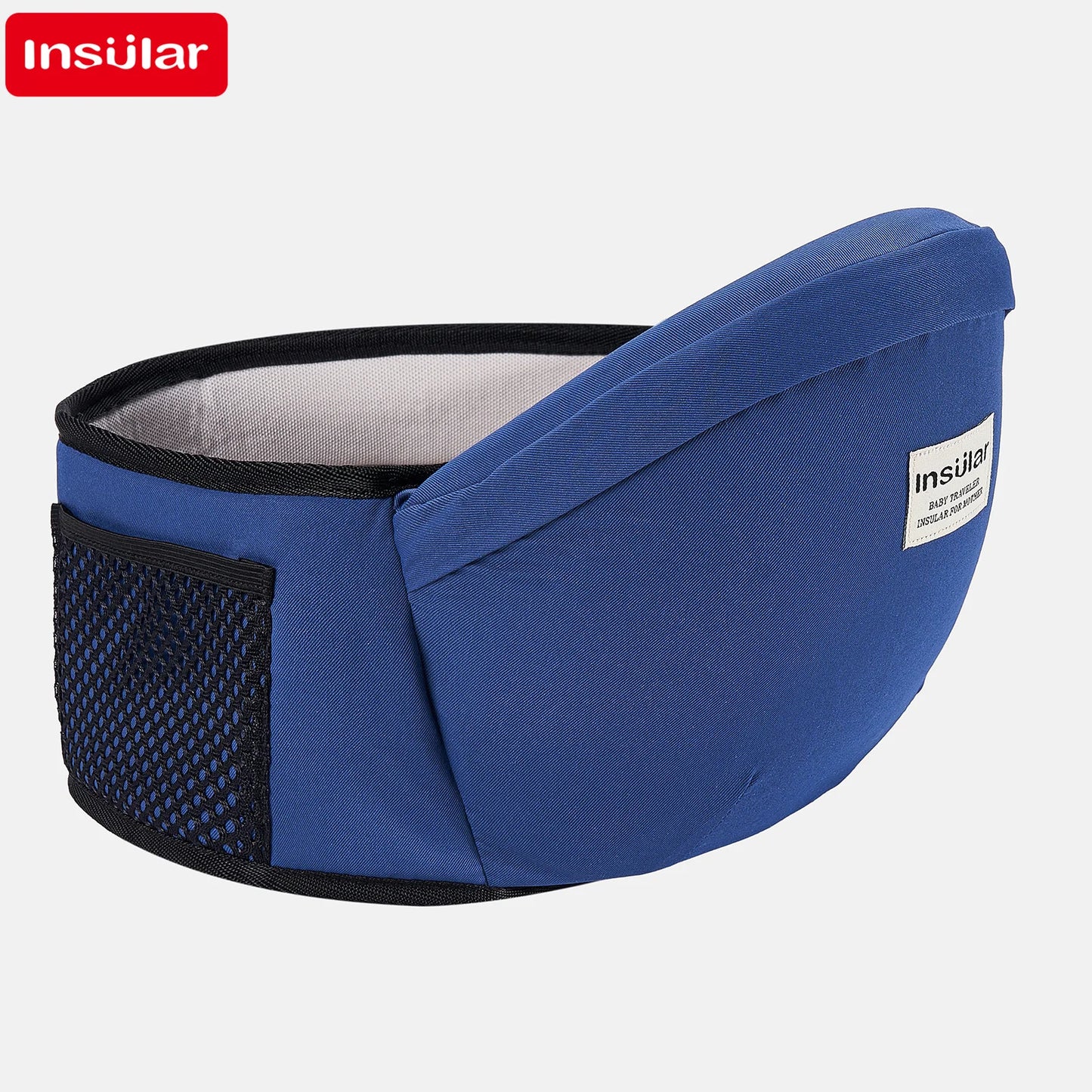 this is a blue hip seat carrier