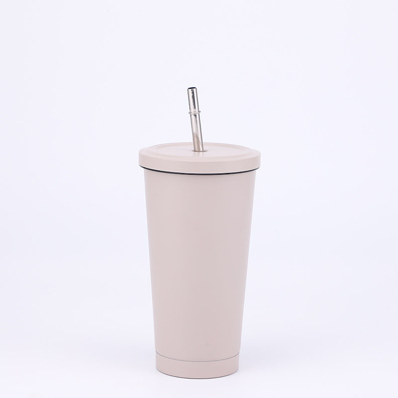 Stainless Steel Insulated Tumbler in Khaki size of 500ml with Straw.