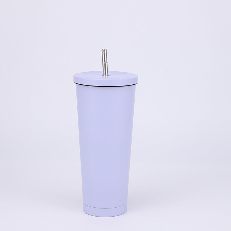 Stainless Steel Insulated Tumbler in light purple, size of 750ml with Straw.