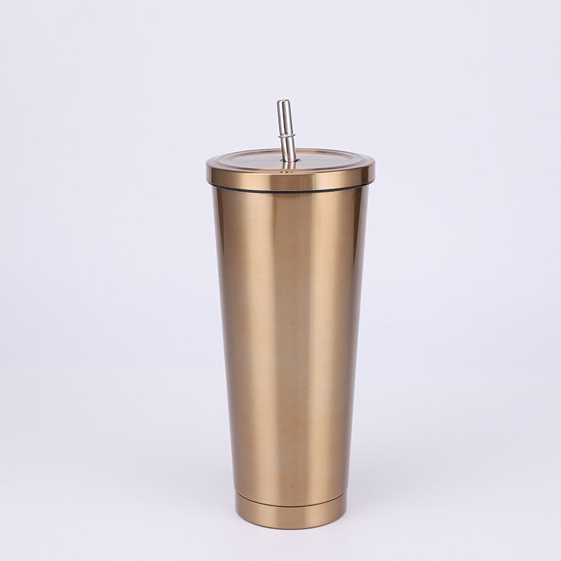 Stainless Steel Insulated Tumbler in gold, size of 750ml with Straw.