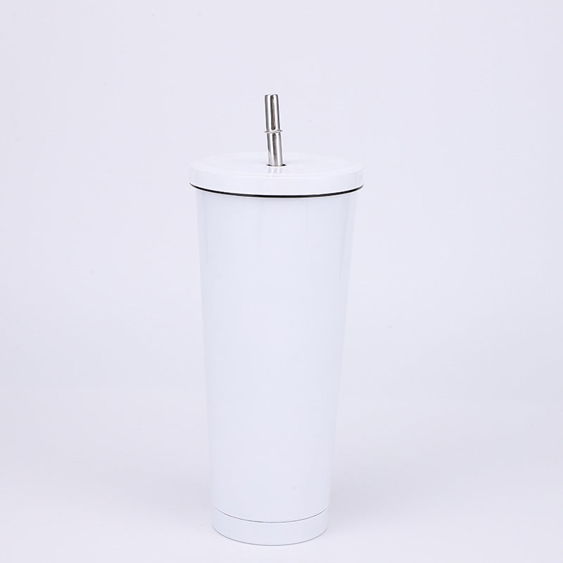 Stainless Steel Insulated Tumbler in white, size of 750ml with Straw.