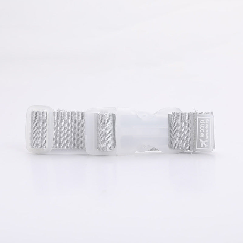 This is a silver grey travel strap. The little strap can be put through the handle of a suitcase carry on, park bag or stroller. Perfect for holding minnie ears and caps. The straps come in many bright colours.