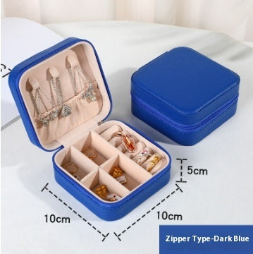 Portable Travel Jewelry Box – PU Leather Case for Necklaces, Rings & Accessories