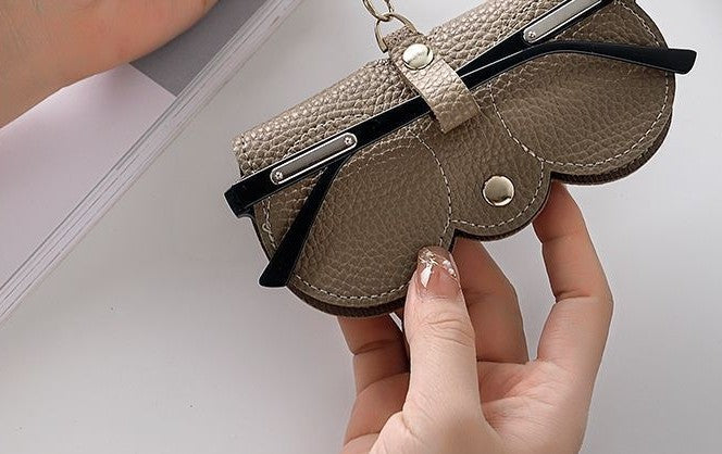 Khaki Clip on Sunglasses holder. A great travel glasses case.