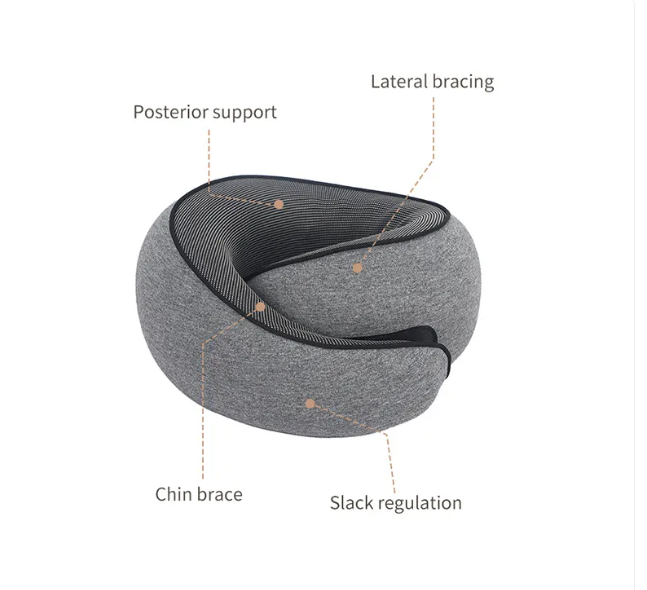 Memory Foam Travel Neck Pillow – Neck Wrap Style Comfort for Long Haul Flights & Theme Park Trips