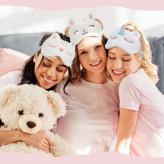 Plush Character Sleep Mask for Girls & Mums – Travel Eye Mask for Theme Park Trips