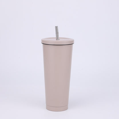 Stainless Steel Insulated Tumbler  in khaki, size of 750ml with Straw.