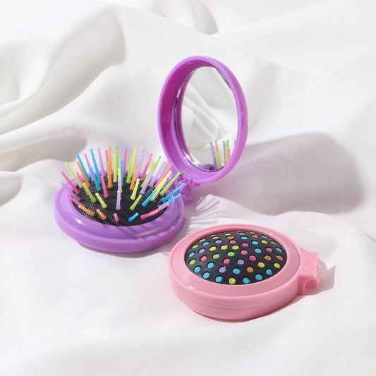 Foldable Travel Hairbrush – Compact & Colorful for Long Haul Flights And Theme Park Days