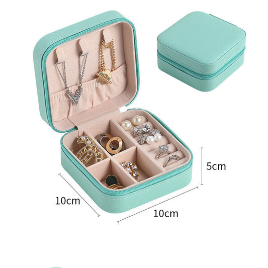 Portable Travel Jewelry Box – PU Leather Case for Necklaces, Rings & Accessories
