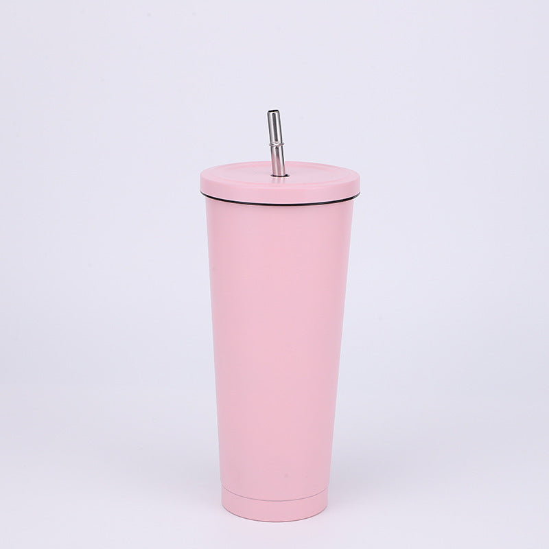 Stainless Steel Insulated Tumbler  in pink, size of 750ml with Straw.