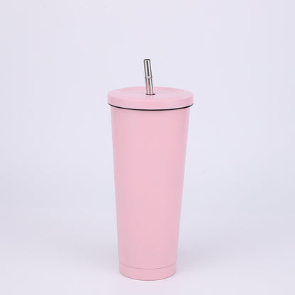 Stainless Steel Insulated Tumbler  in pink, size of 750ml with Straw.