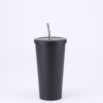 Stainless Steel Insulated Tumbler  in black, size of 500ml with Straw.