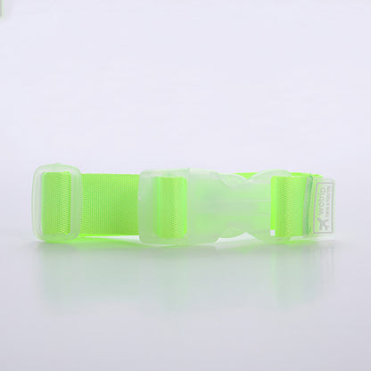 This is a Neon Green travel strap. The little strap can be put through the handle of a suitcase carry on, park bag or stroller. Perfect for holding minnie ears and caps. The straps come in many bright colours. 