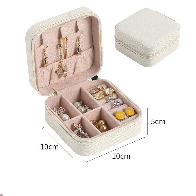 Portable Travel Jewelry Box – PU Leather Case for Necklaces, Rings & Accessories