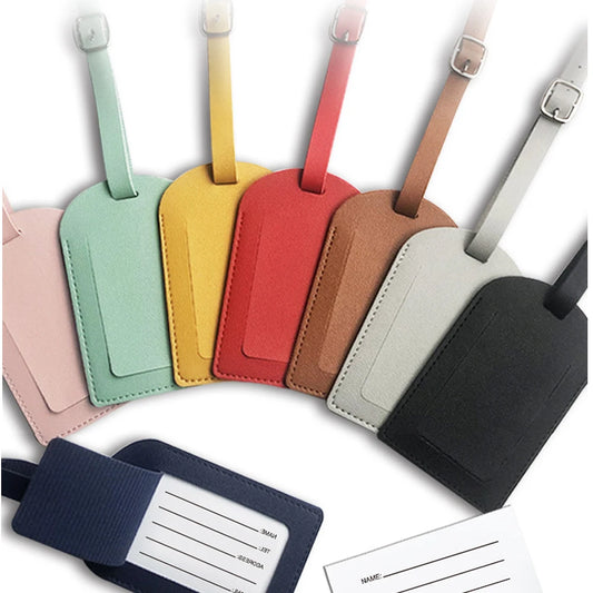 PU Leather Luggage Tag Women Men Flight Holiday Travel Accessories Suitcase Tags