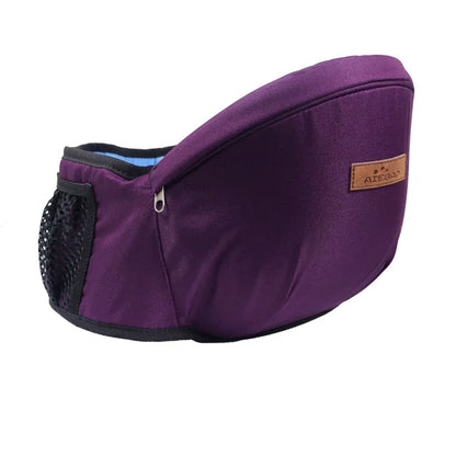 this is a purple hip seat carrier