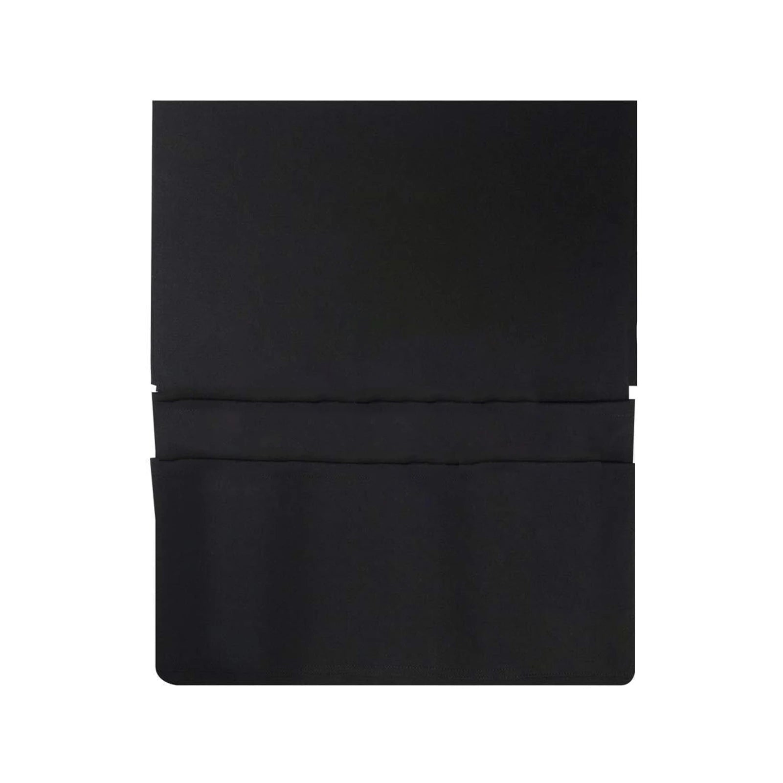Black airplane pockets table cover on a white background