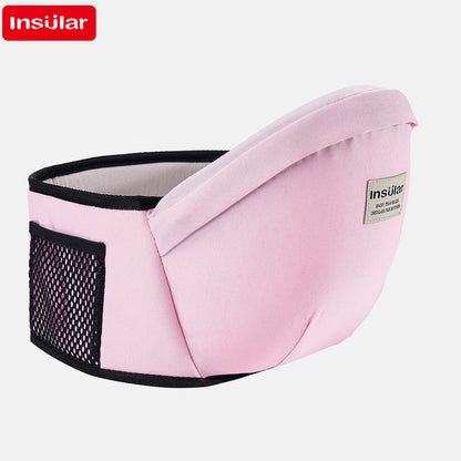 this is a pink hip seat carrier