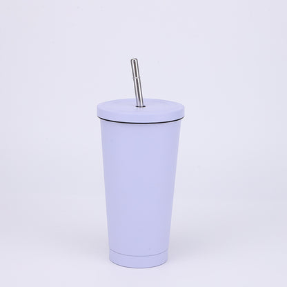 Stainless Steel Insulated Tumbler  in light purple, size of 500ml with Straw.