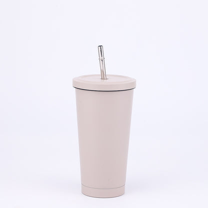 Stainless Steel Insulated Tumbler  in Khaki size of 500ml with Straw.