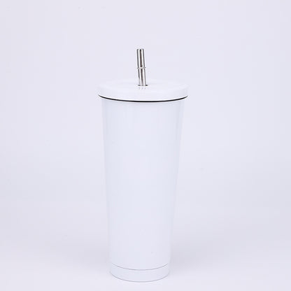 Stainless Steel Insulated Tumbler  in white, size of 750ml with Straw.