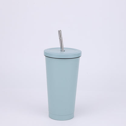 Stainless Steel Insulated Tumbler  in Sea Blue, size of 500ml with Straw.