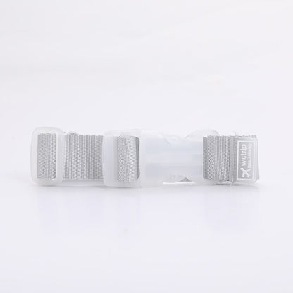 This is a silver grey travel strap. The little strap can be put through the handle of a suitcase carry on, park bag or stroller. Perfect for holding minnie ears and caps. The straps come in many bright colours. 