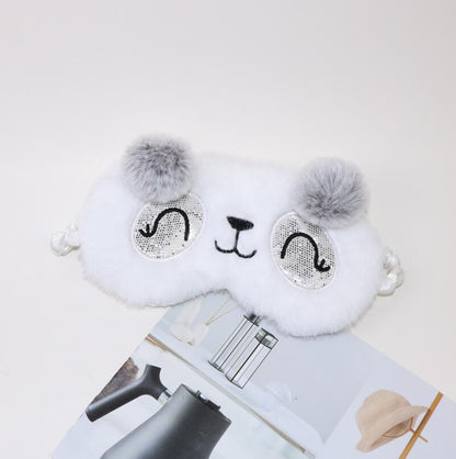 Plush Character Sleep Mask for Girls & Mums – Travel Eye Mask for Theme Park Trips